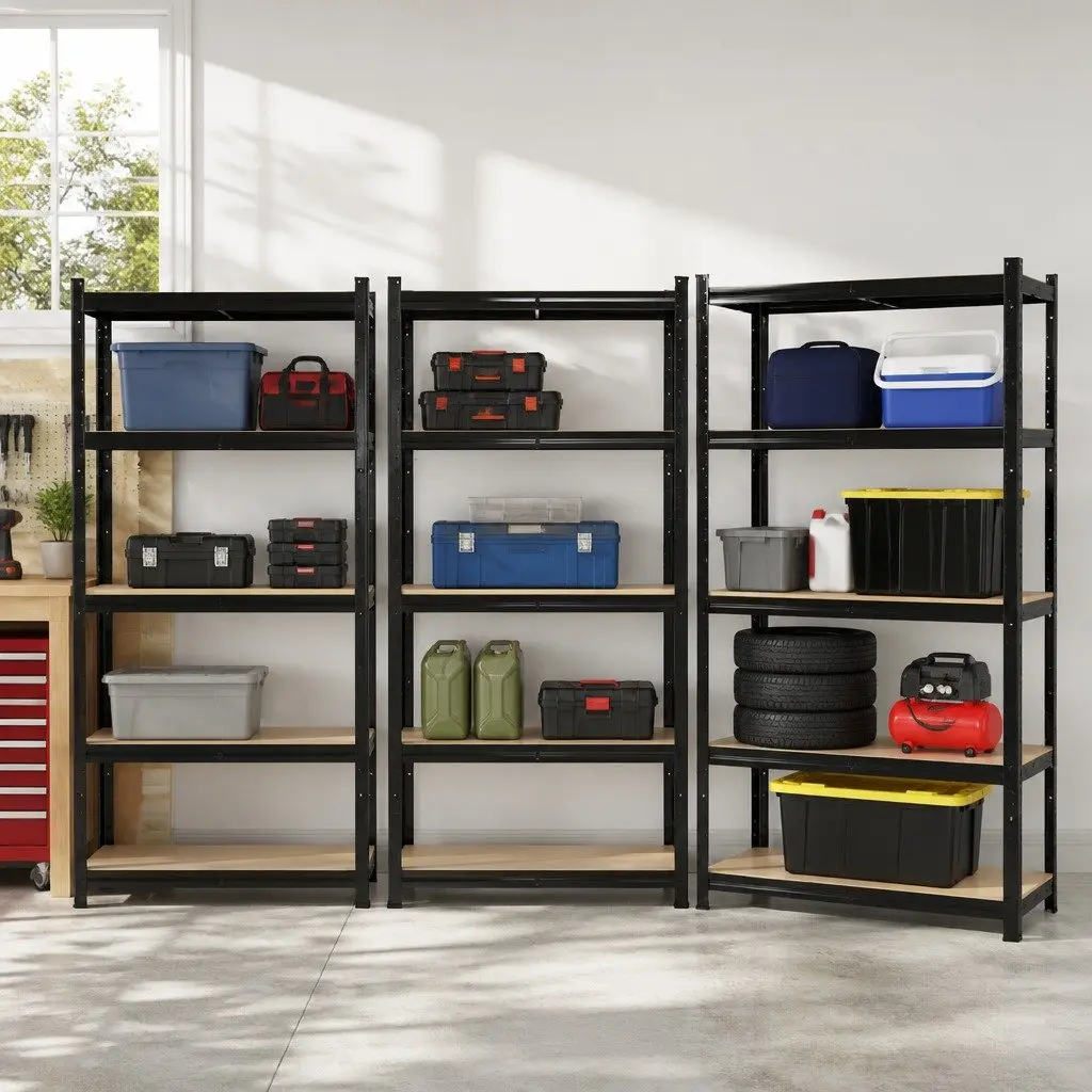 Garage Shelving Unit Warehouse Rack Pallet Racking Storage Shelf Black