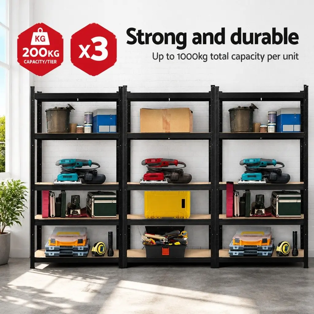 Garage Shelving Unit Warehouse Rack Pallet Racking Storage Shelf Black