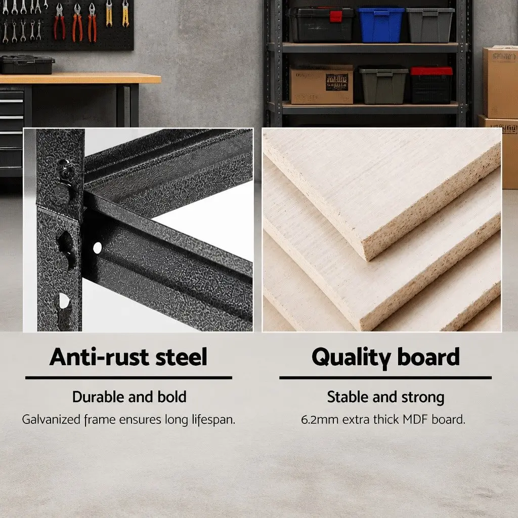 1.8M Garage Shelving Unit Warehouse Rack Pallet Racking Storage Shelf Charcoal