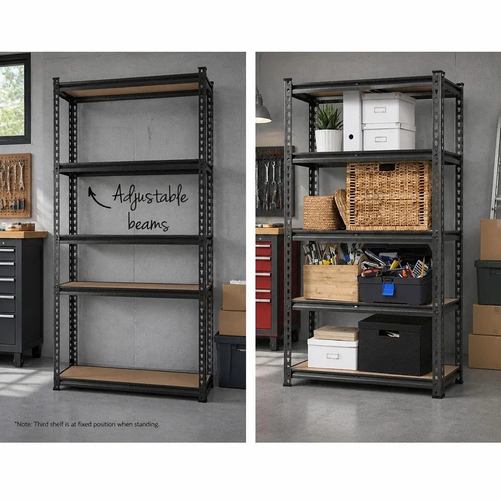 1.8M Garage Shelving Unit Warehouse Rack Pallet Racking Storage Shelf Charcoal