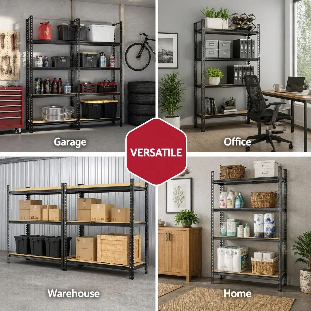 1.8M Garage Shelving Unit Warehouse Rack Pallet Racking Storage Shelf Charcoal