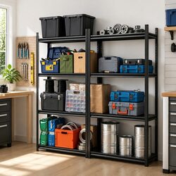 Steel Garage Shelving Unit 4-Tier Workshop Storage Rack Heavy-Duty Warehouse