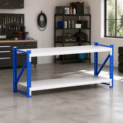 Wall Storage Rack 2M x 0.9M Garage Shelving Unit Industrial Steel Warehouse