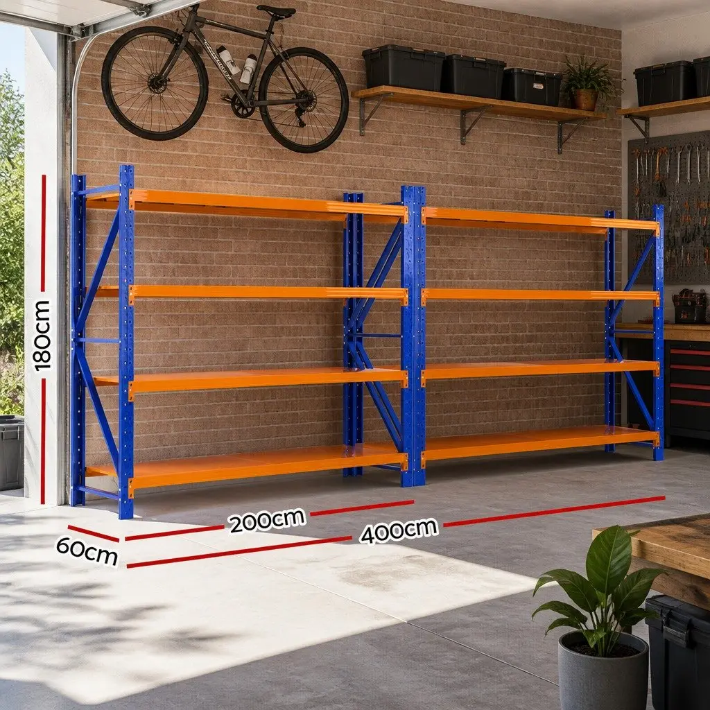 Steel Warehouse Shelving Rack 4M Adjustable Storage