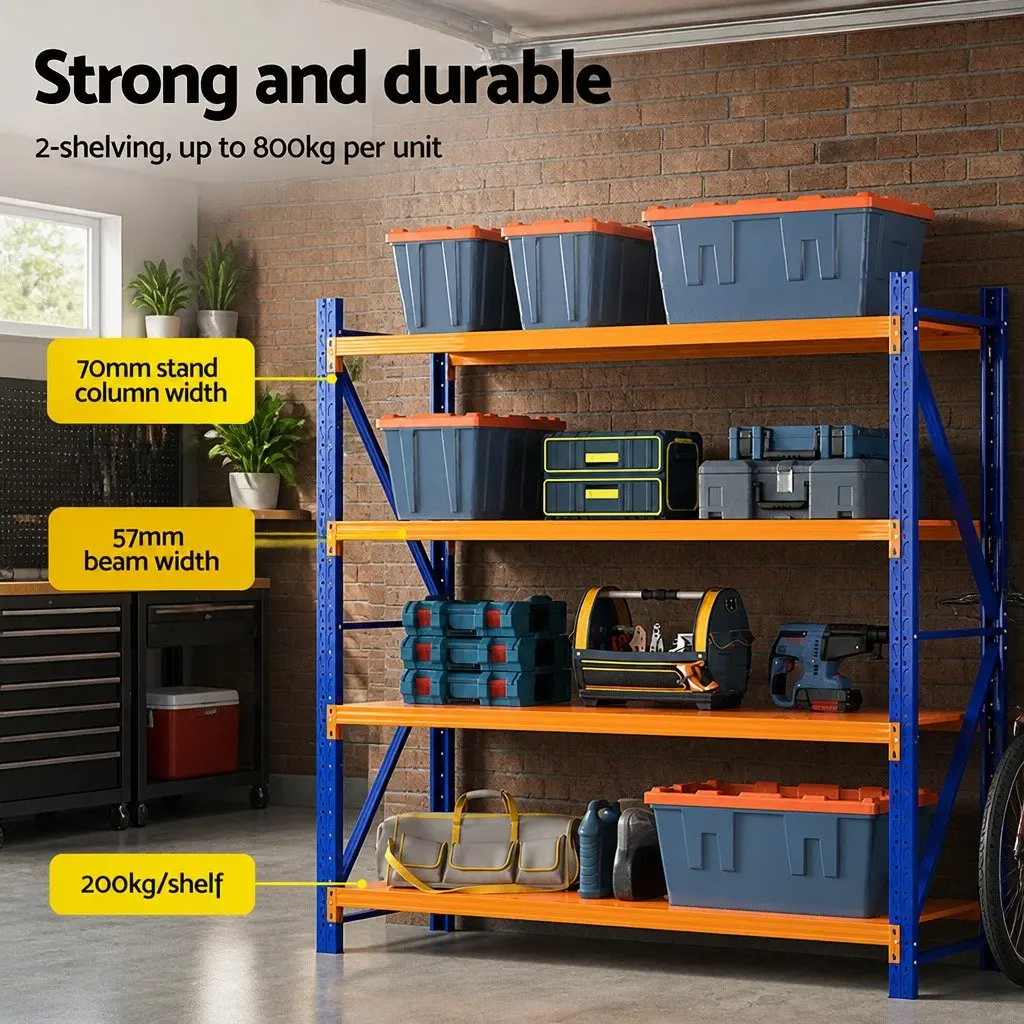 Steel Warehouse Shelving Rack 4M Adjustable Storage