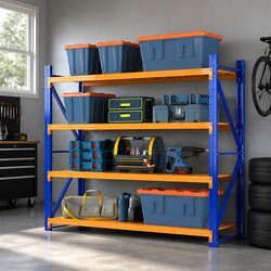 Industrial 4-Tier Storage Shelf Rack for Warehouses