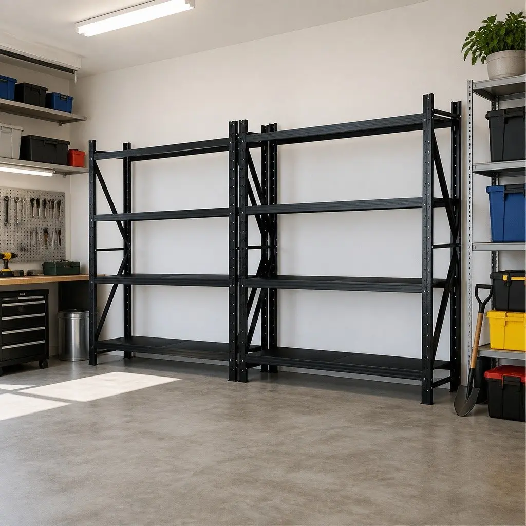 Garage Shelving Unit 4M x 2M Warehouse Rack Black Adjustable Storage Shelves
