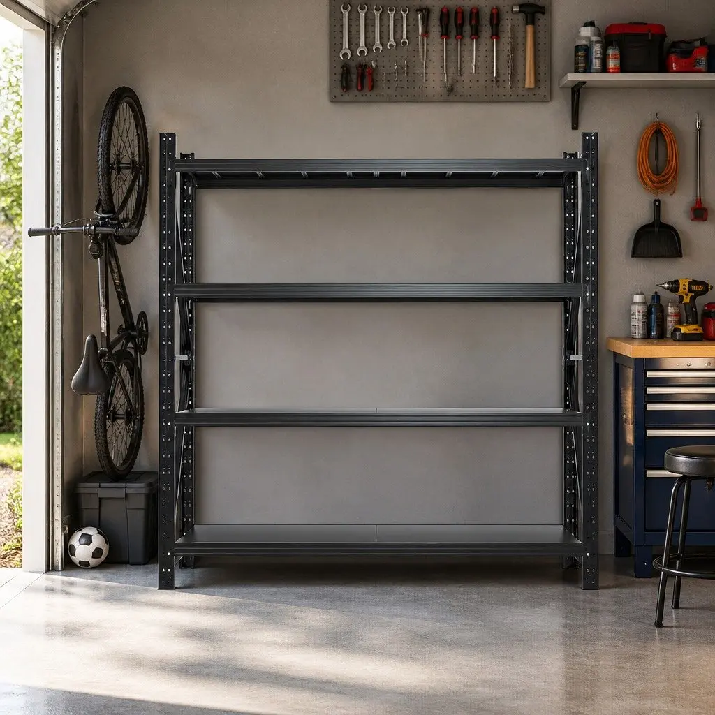 Warehouse Shelving Unit 2Mx2M Garage Storage Rack 4 Tier Adjustable Shelves