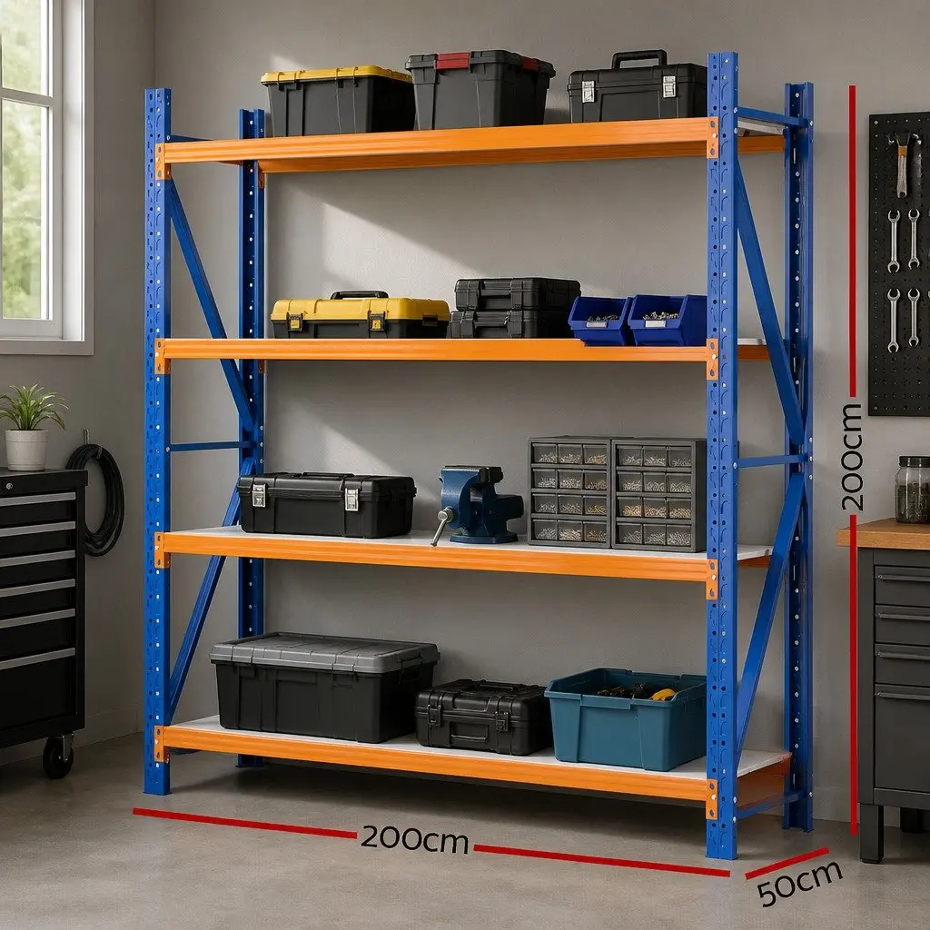 Garage Shelving Unit Steel 2M x 2M Blue