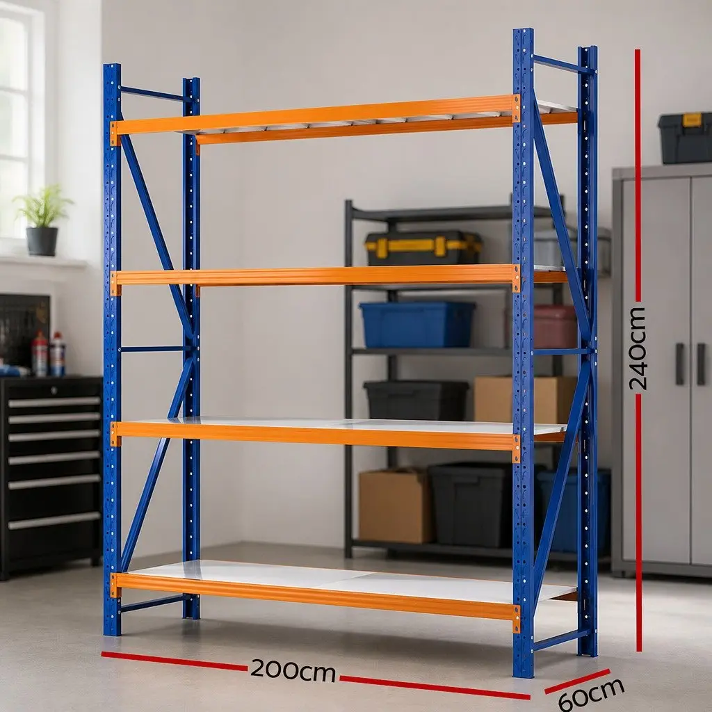 Garage Shelving Unit Steel 2M x 2.4M Blue