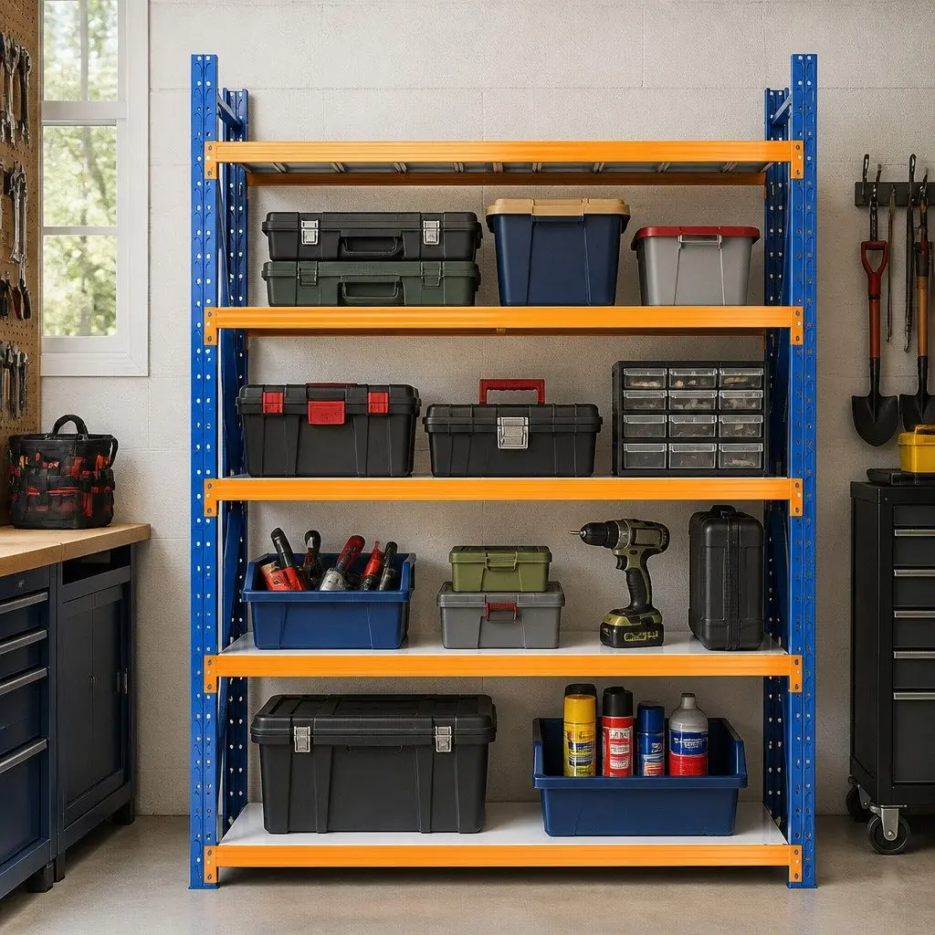 Garage Shelving Unit Steel 2M x 2.4M Blue