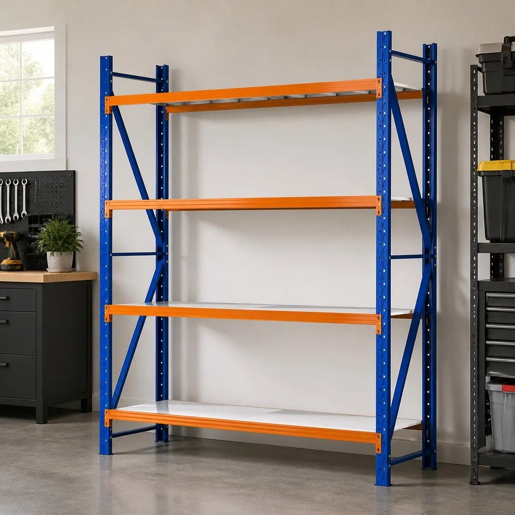 Garage Shelving Unit Steel 2M x 2.4M Blue