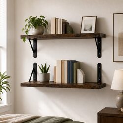 2Pcs Floating Wall Shelves for Stylish Storage Solutions