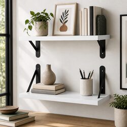 High-Quality Deep Floating Wall Shelves - 2 Pack