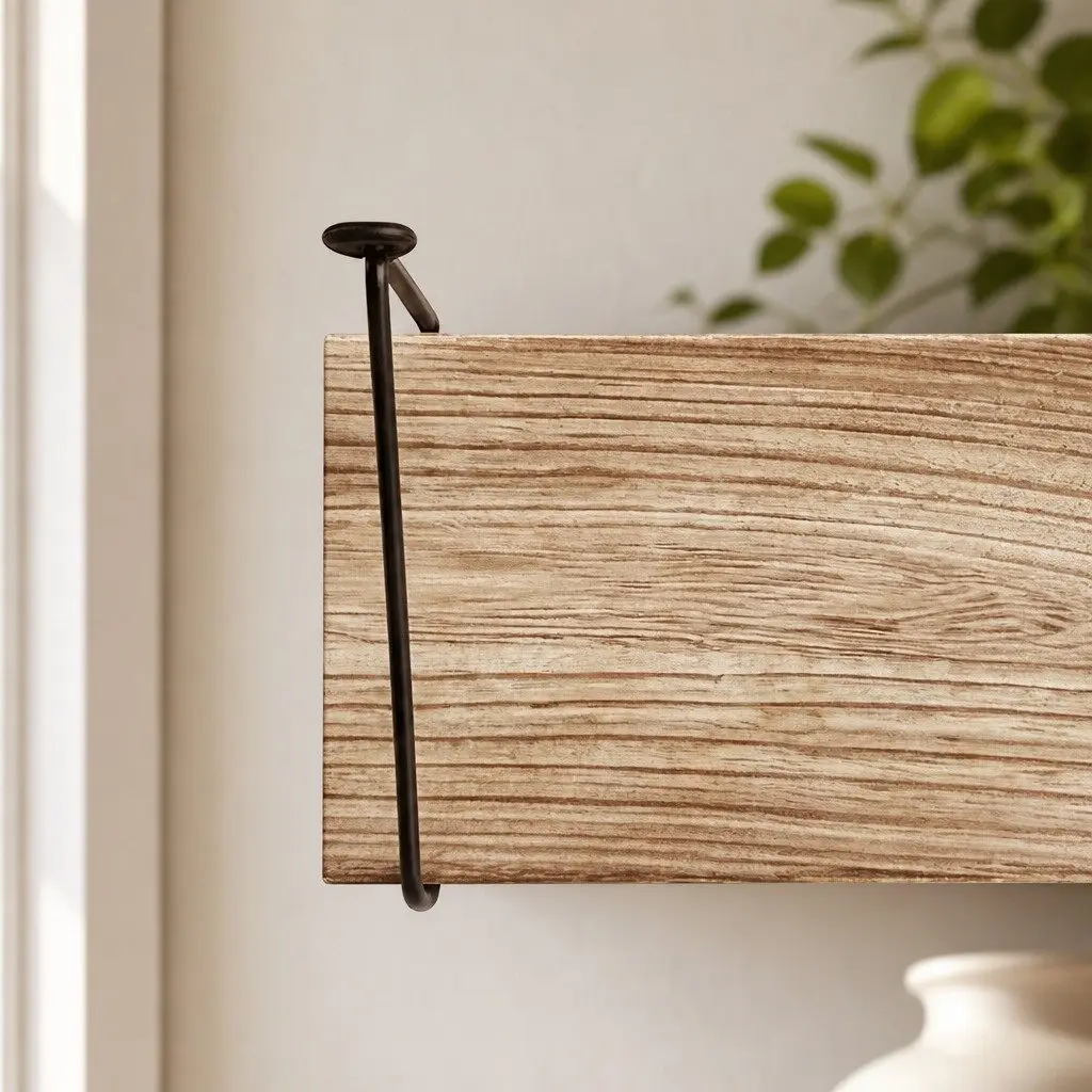 Floating Wall Mounted Shelves Paulownia Wood 40 x 14.5 x 16.5 cm Brown 2 Piece