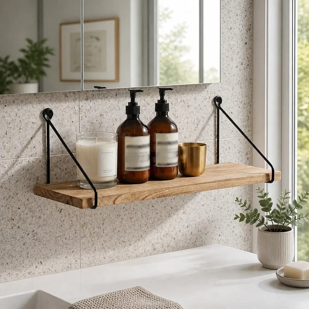 Floating Wall Mounted Shelves Paulownia Wood 40 x 14.5 x 16.5 cm Brown 2 Piece