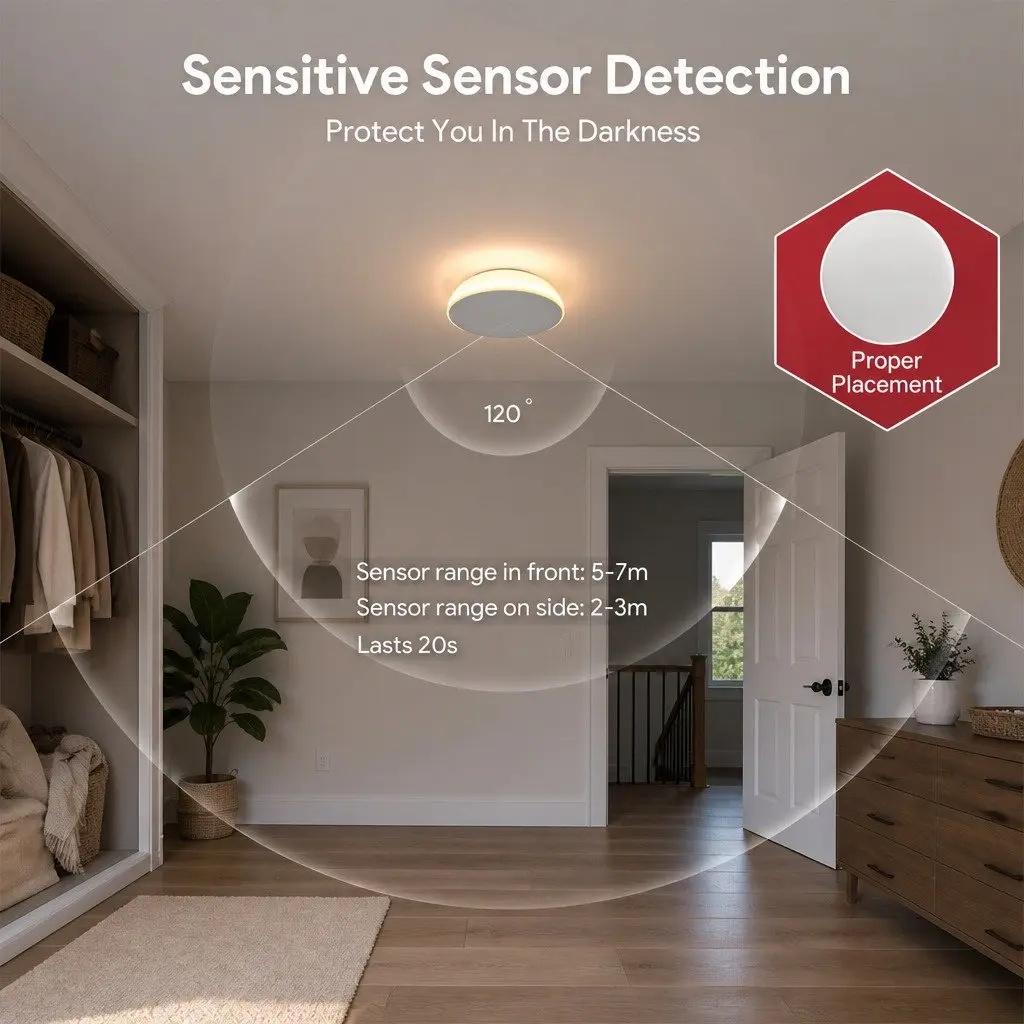 Motion Sensor Night Light ABS 8 x 9 x 3 cm White