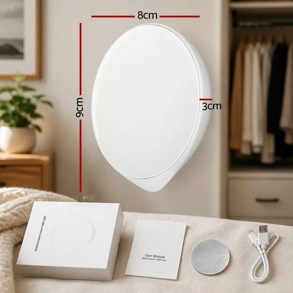 Motion Sensor Night Light ABS 8 x 9 x 3 cm White 2 Pack
