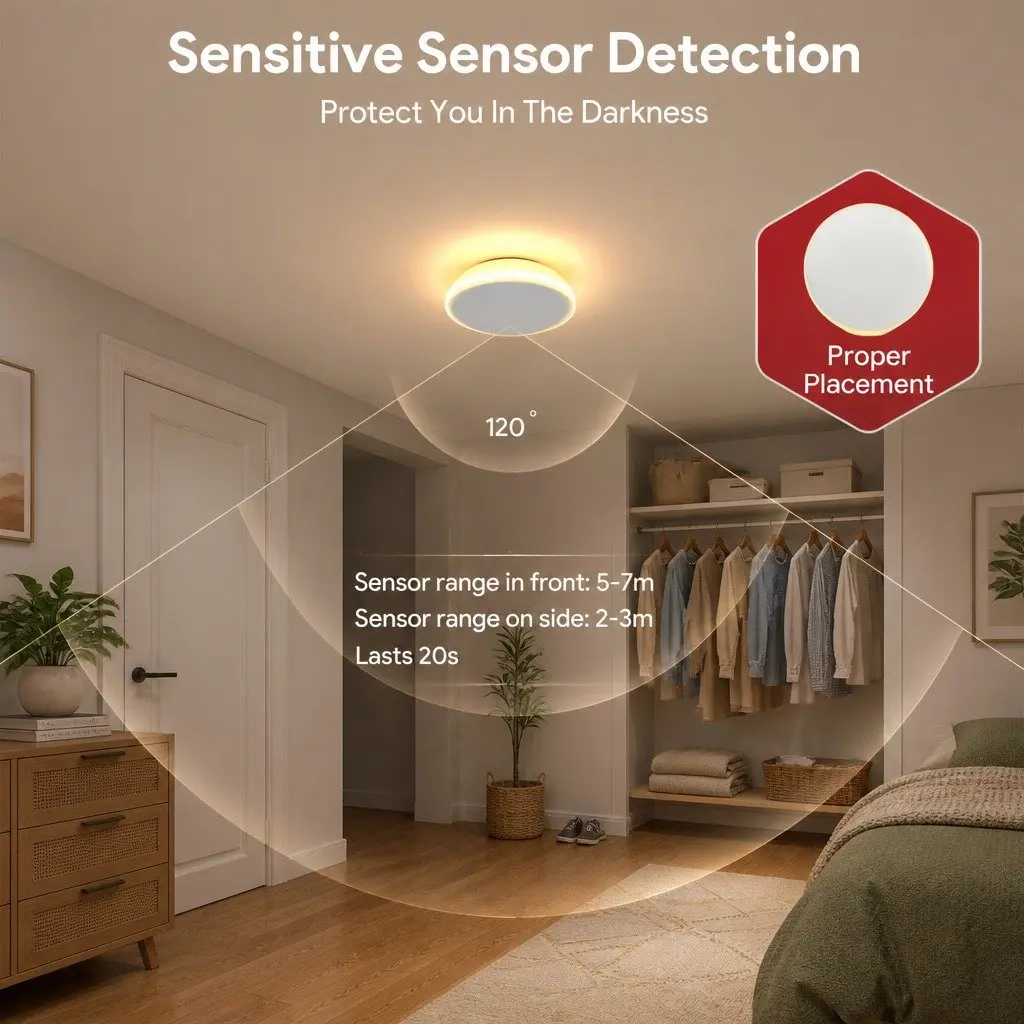 Motion Sensor Night Light ABS 8 x 9 x 3 cm White 2 Pack