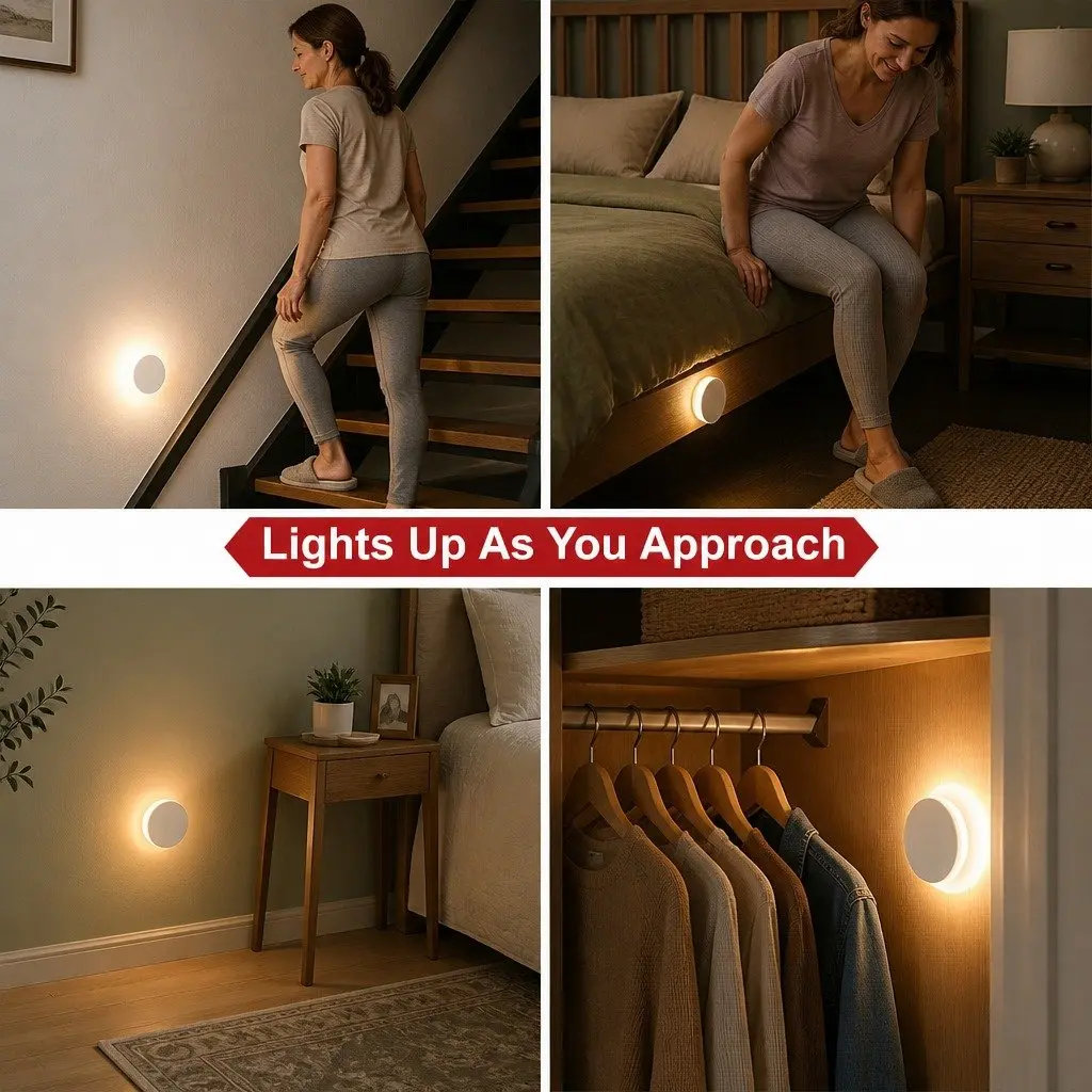 Motion Sensor Night Light ABS 8 x 9 x 3 cm White 2 Pack