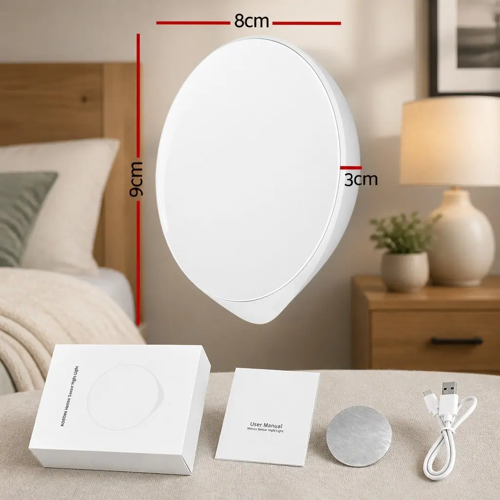 Motion Sensor Night Light ABS Plastic 8 x 9 x 3 cm White 3 Pack