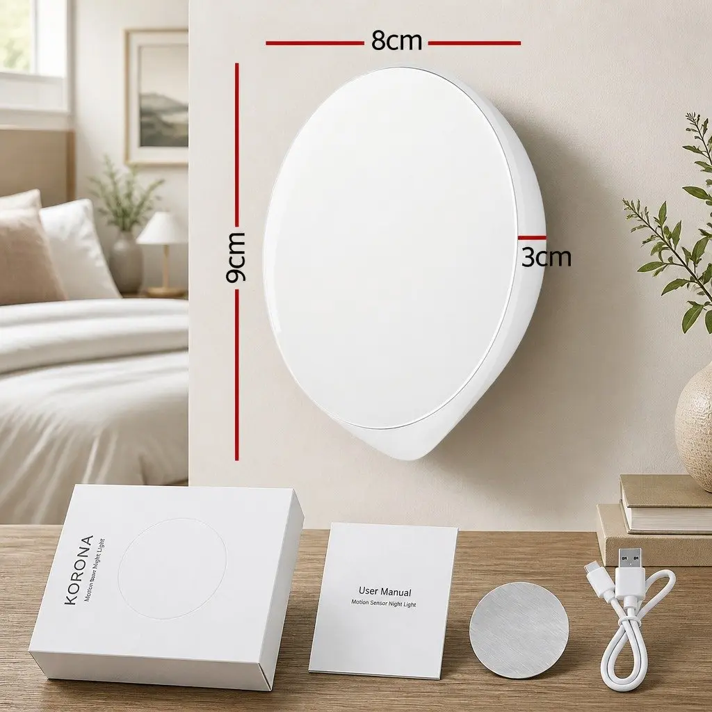 Motion Sensor Night Light ABS 8 x 9 x 3 cm White 4 Pack