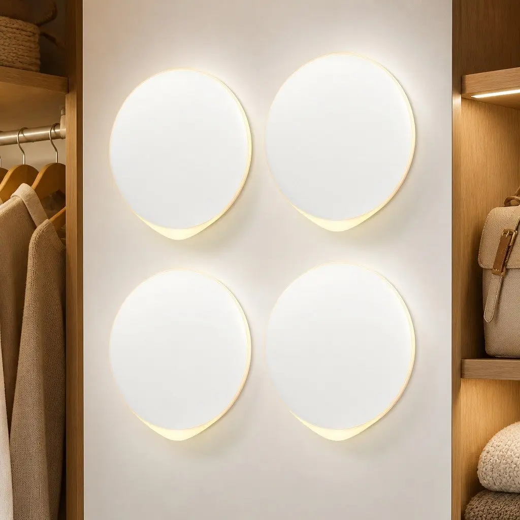 Motion Sensor Night Light ABS 8 x 9 x 3 cm White 4 Pack