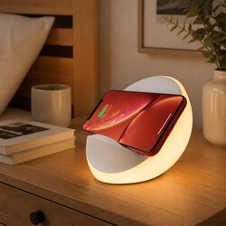 Stylish Bedside Lamp with Touch Control and Wireless Charging