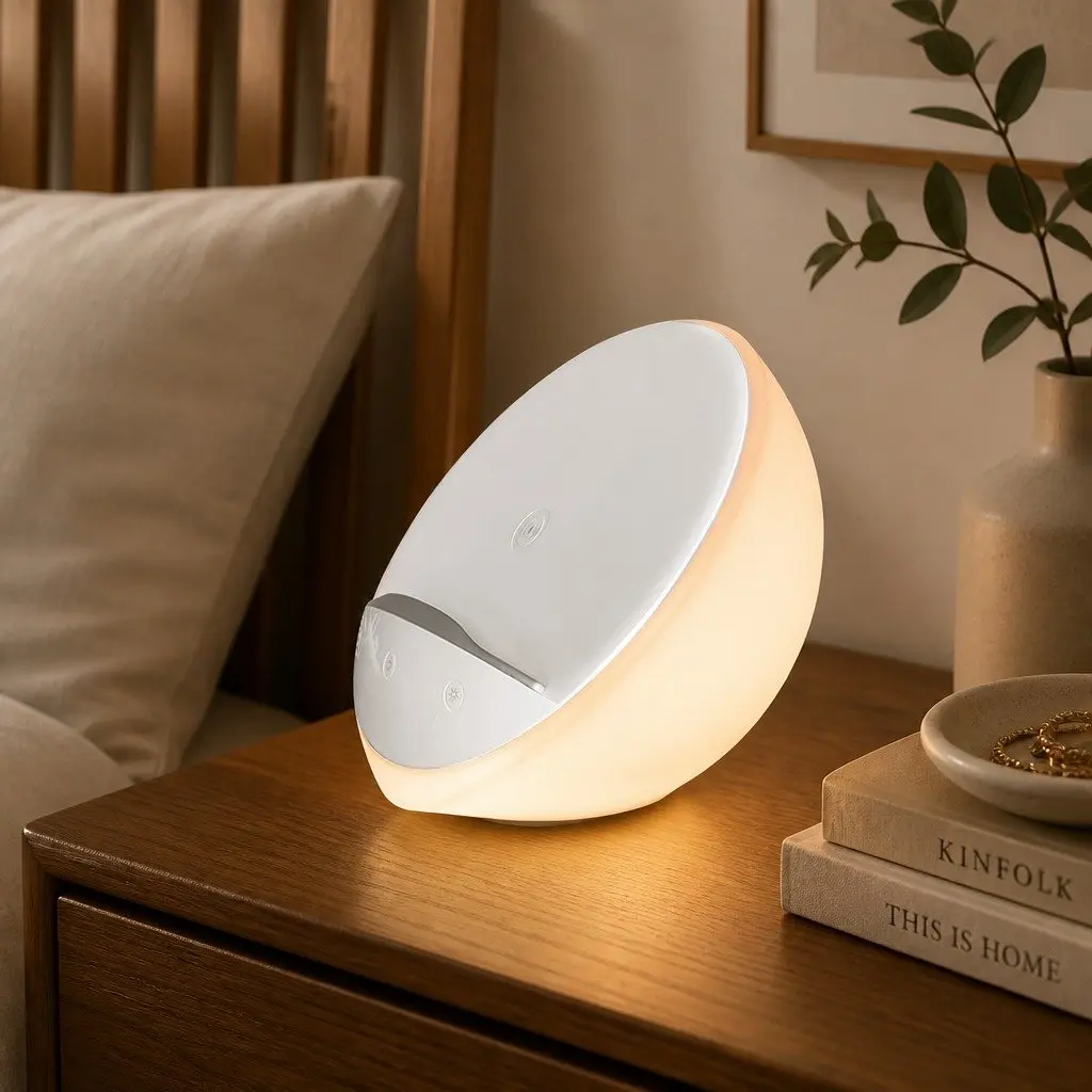Table Lamp LED White 15x15x8.5cm Wireless Charger Phone Holder Touch Control Dimmable