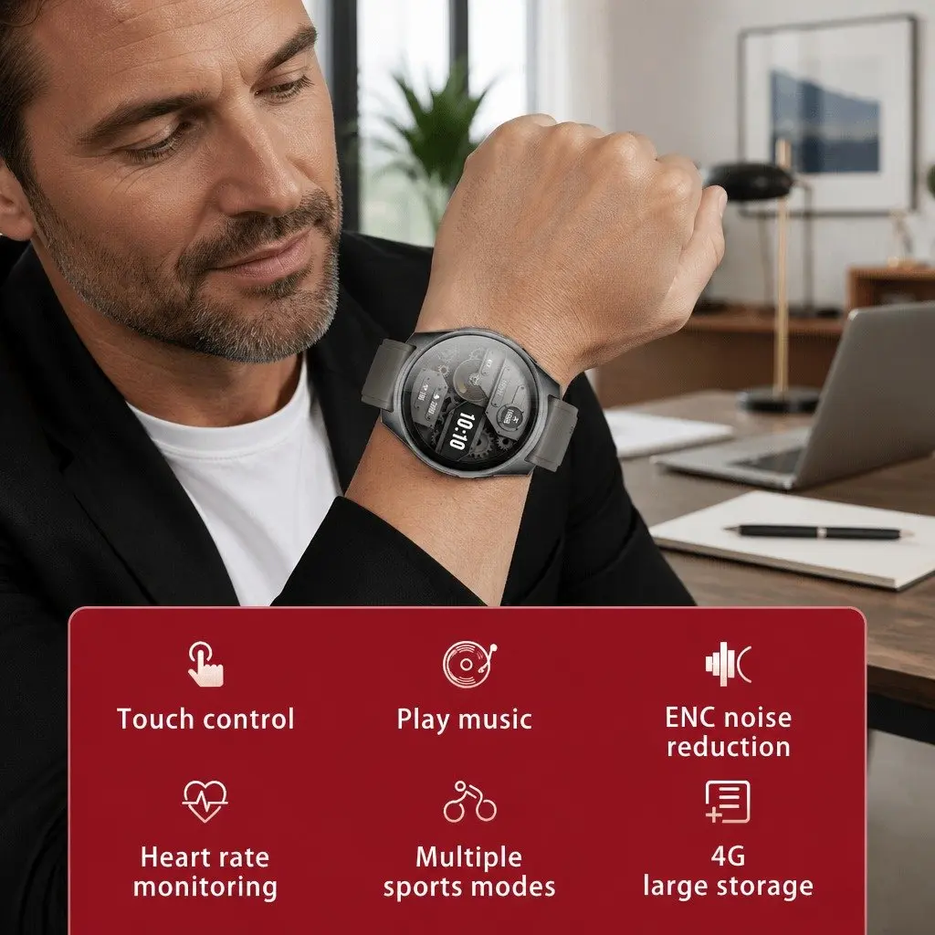 Watch with Wireless Earbuds and HD Display