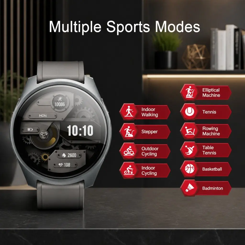 Watch with Wireless Earbuds and HD Display