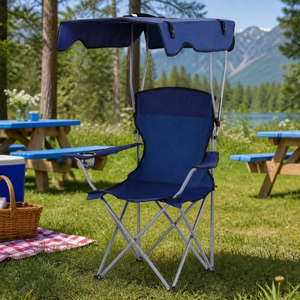 Folding Camping Chair with Canopy for Outdoor Use