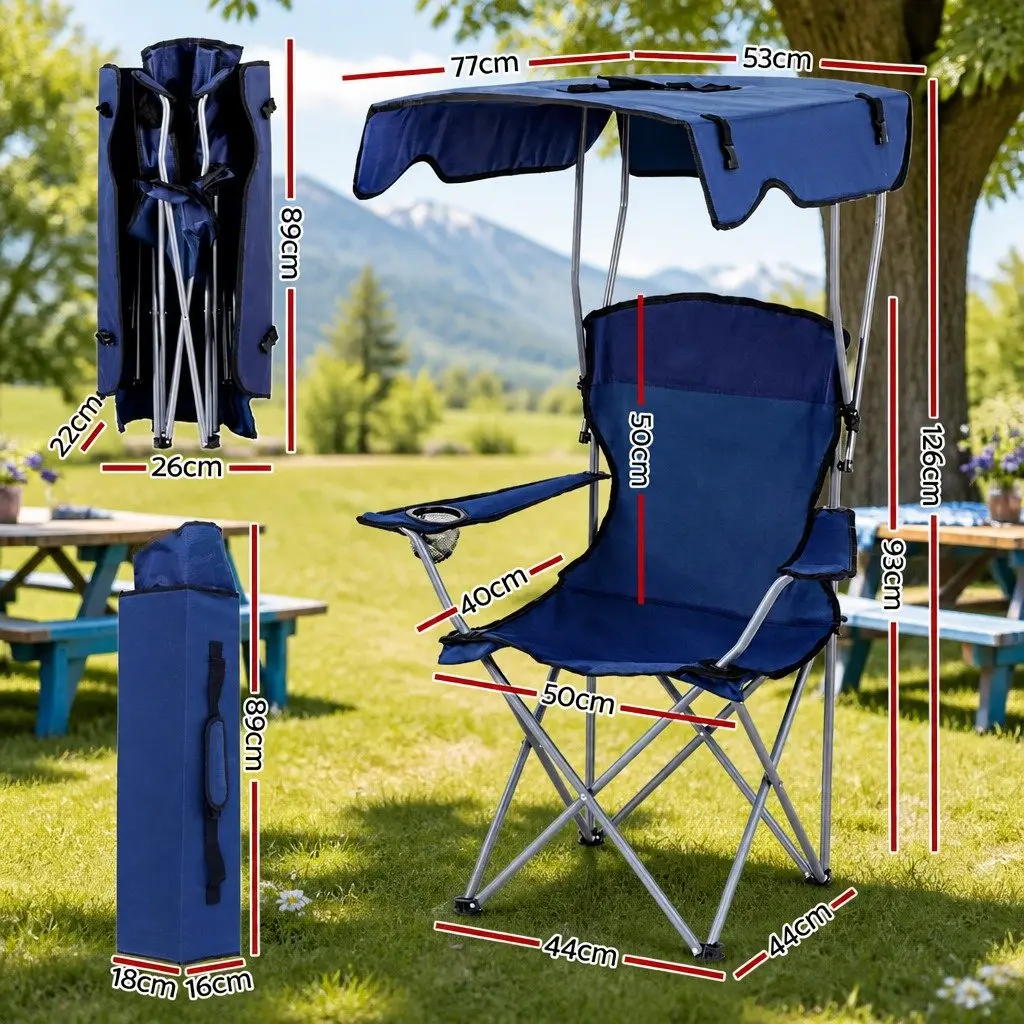 Folding Camping Chair with Canopy for Outdoor Use