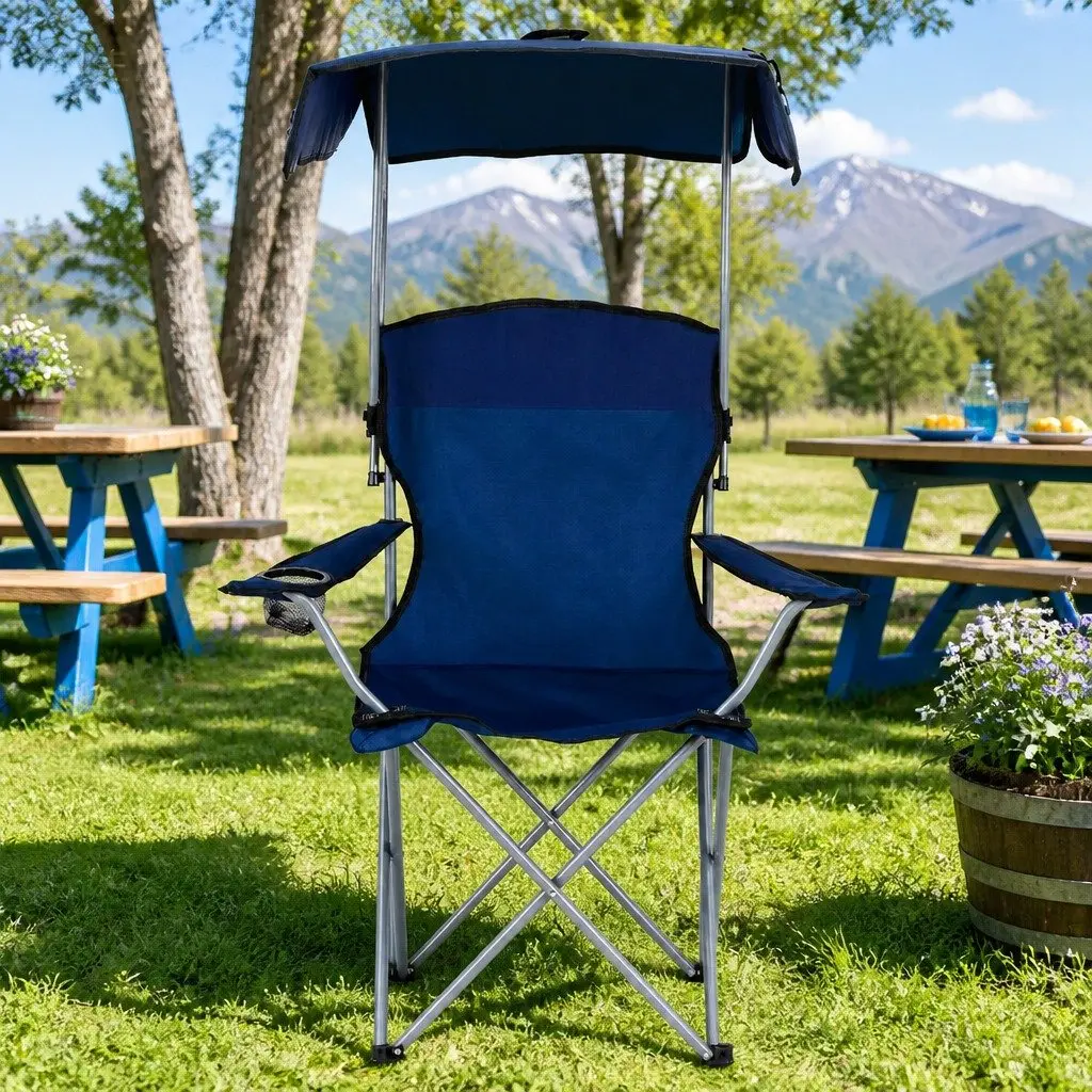 Folding Camping Chair with Canopy for Outdoor Use