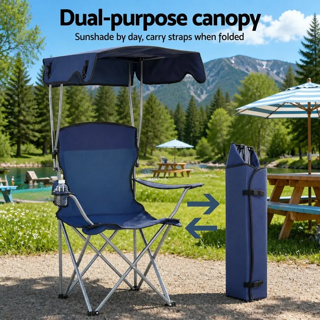 Folding Camping Chair with Canopy for Outdoor Use