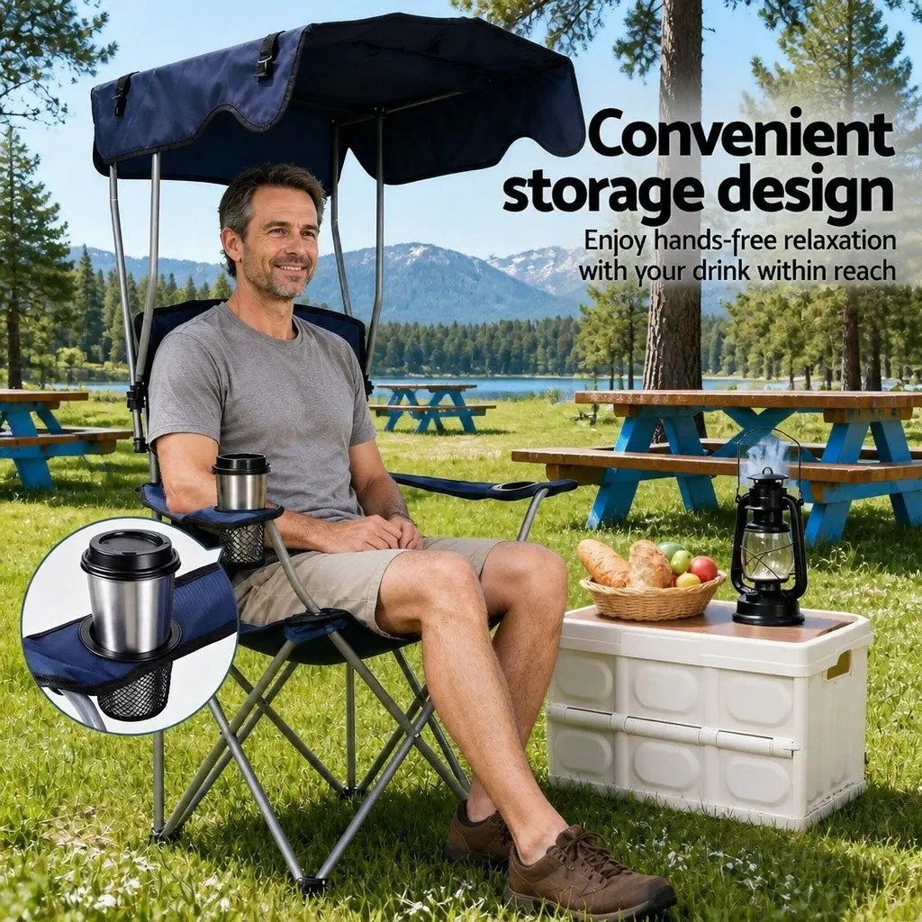 Folding Camping Chair with Canopy for Outdoor Use