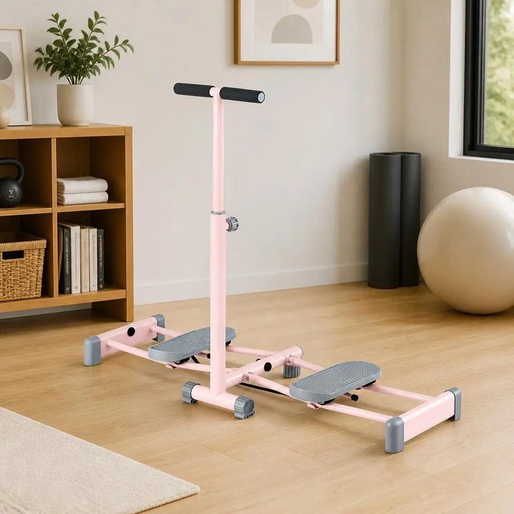 Ski Exercise Machine PP Steel 105cm x 95cm Pink