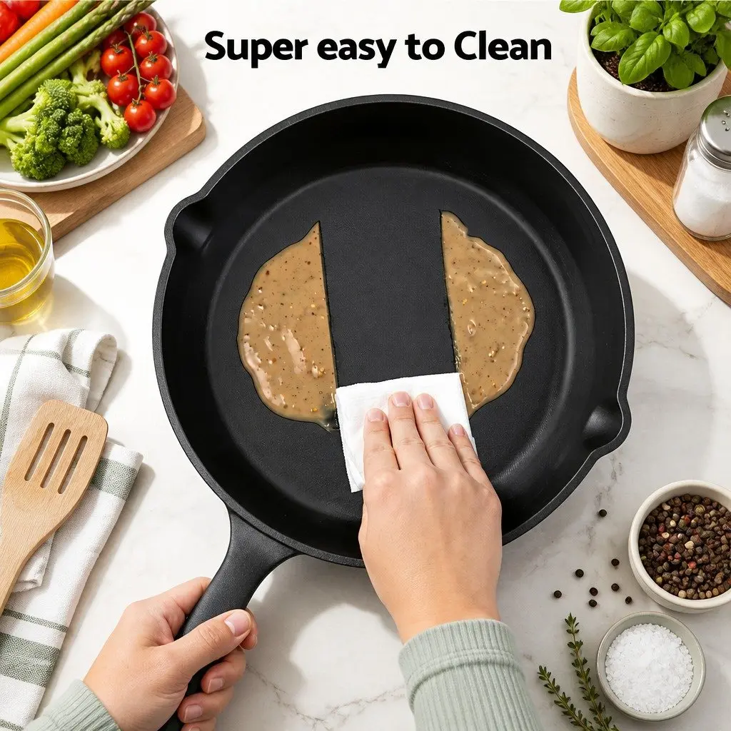 Cast Iron Frying Pan Skillet Set Black 14cm 16cm 20cm 24cm