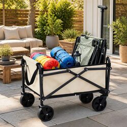 Heavy-Duty Folding Garden Cart with All-Terrain Wheels