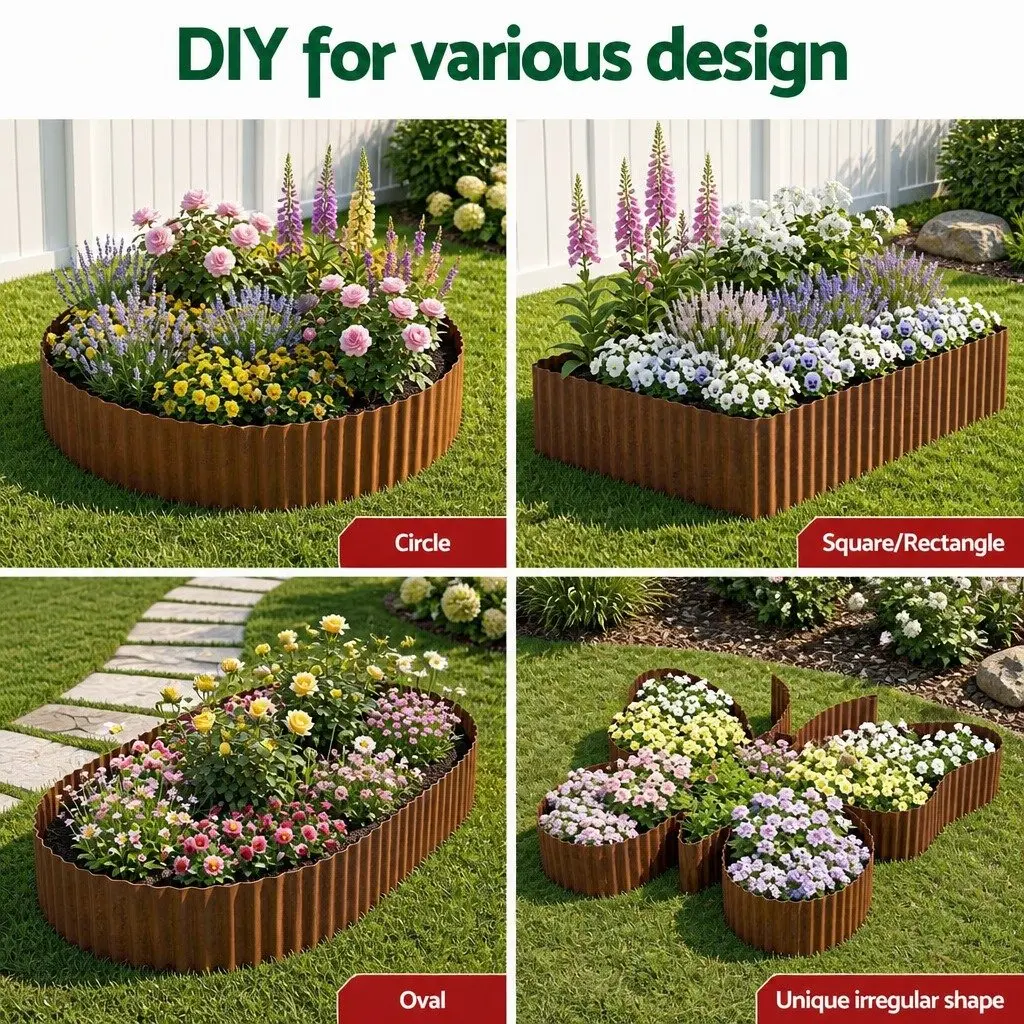 Garden Edging Metal Flexible Border Cold-Rolled Steel 10ft Rust
