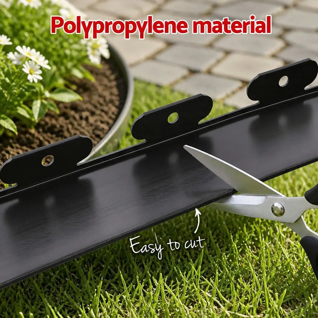 Garden Edging Flexible Plastic 33ft Black Landscape Edging 30 Piece