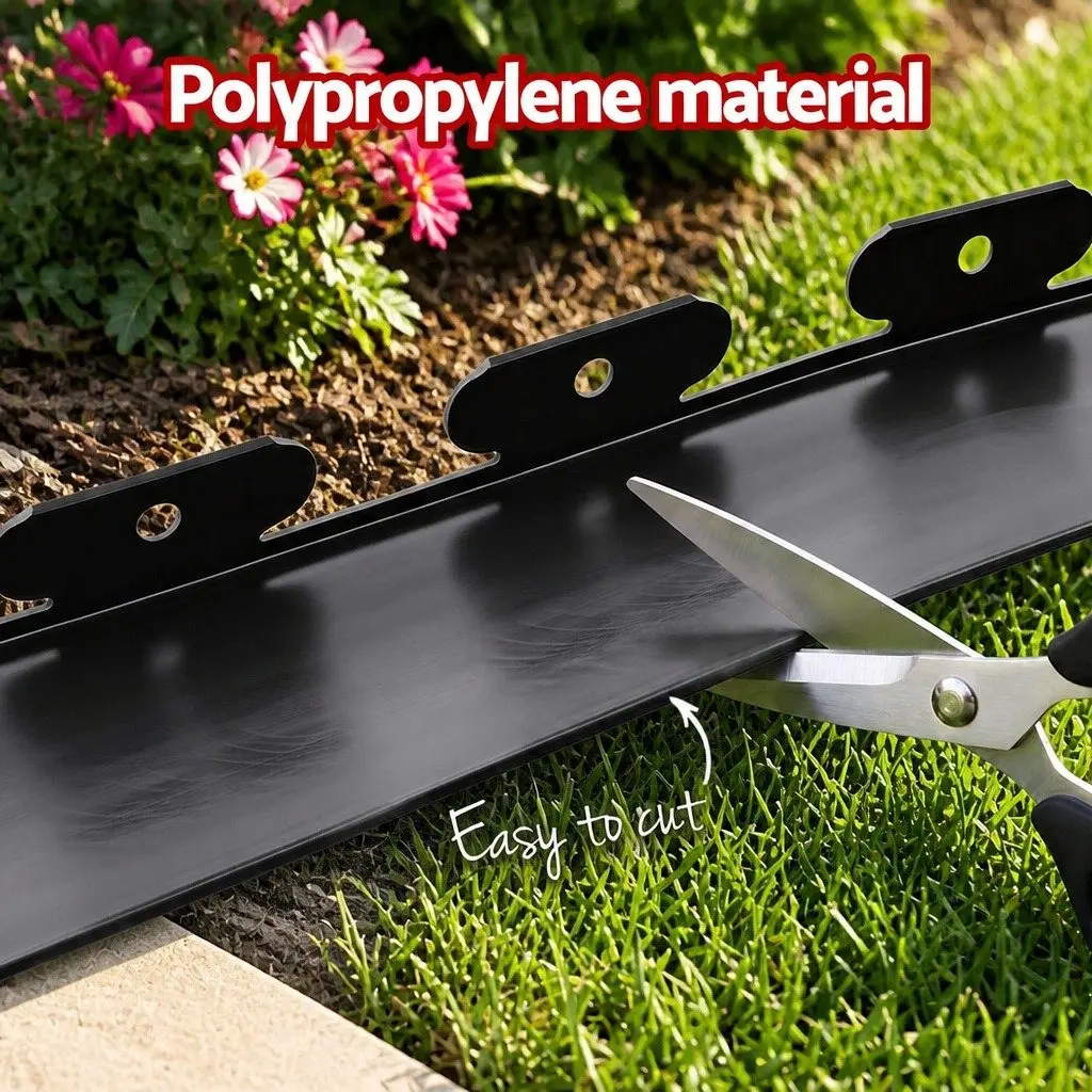 Garden Edging Flexible Plastic 60ft Black