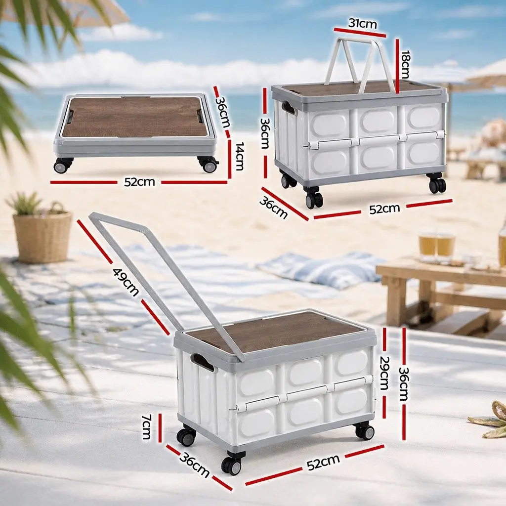 54L Collapsible Storage Box with Wheels