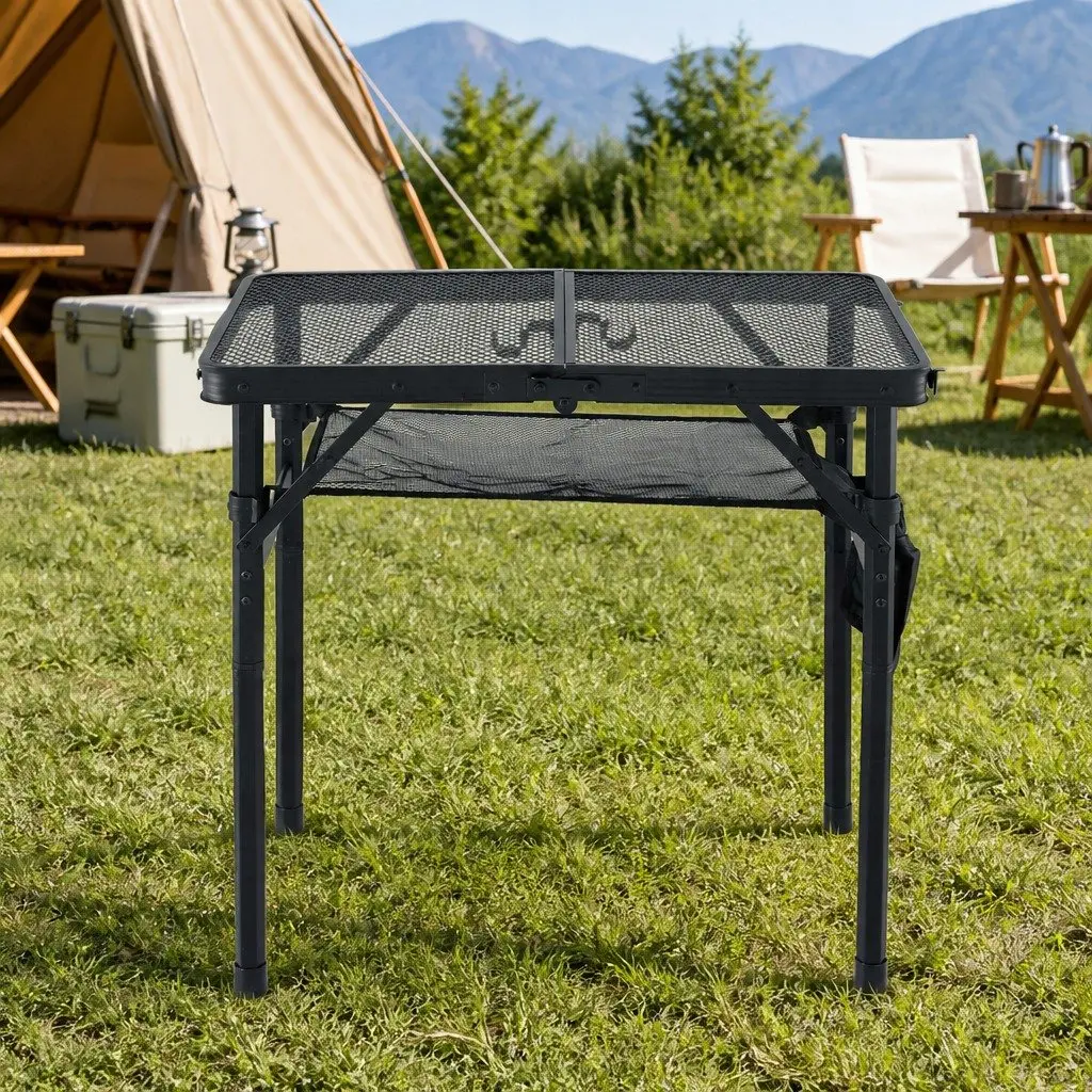 Camping Table Heavy-duty Foldable 60x40x56cm Black