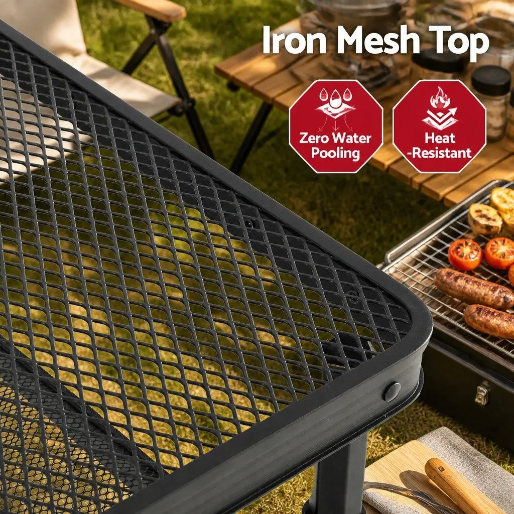 Camping Table Heavy-duty Foldable 60x40x56cm Black