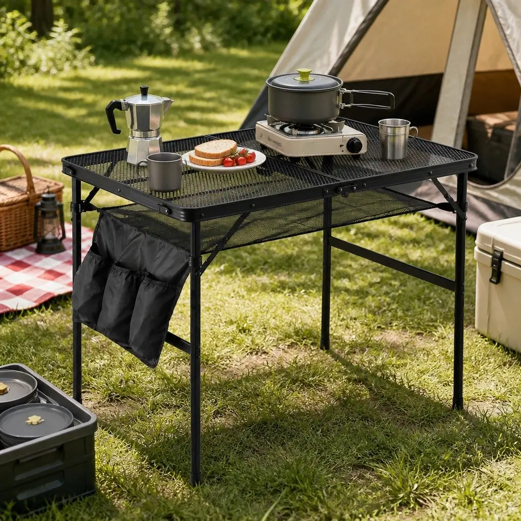 Foldable BBQ Camping Table for Outdoor Cooking