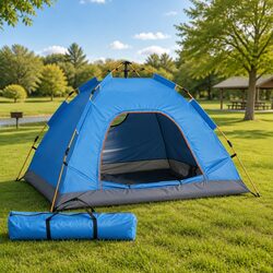 Durable 2-3 Person Auto Instant Pop Up Tent in Blue
