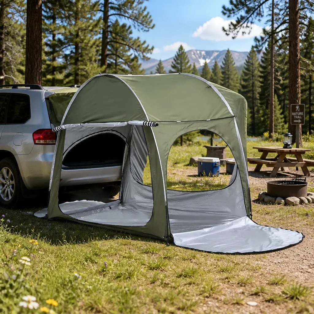 Camping Tent Oxford Fabric Green 292x144x203cm Portable Vehicle-Mounted Shelter