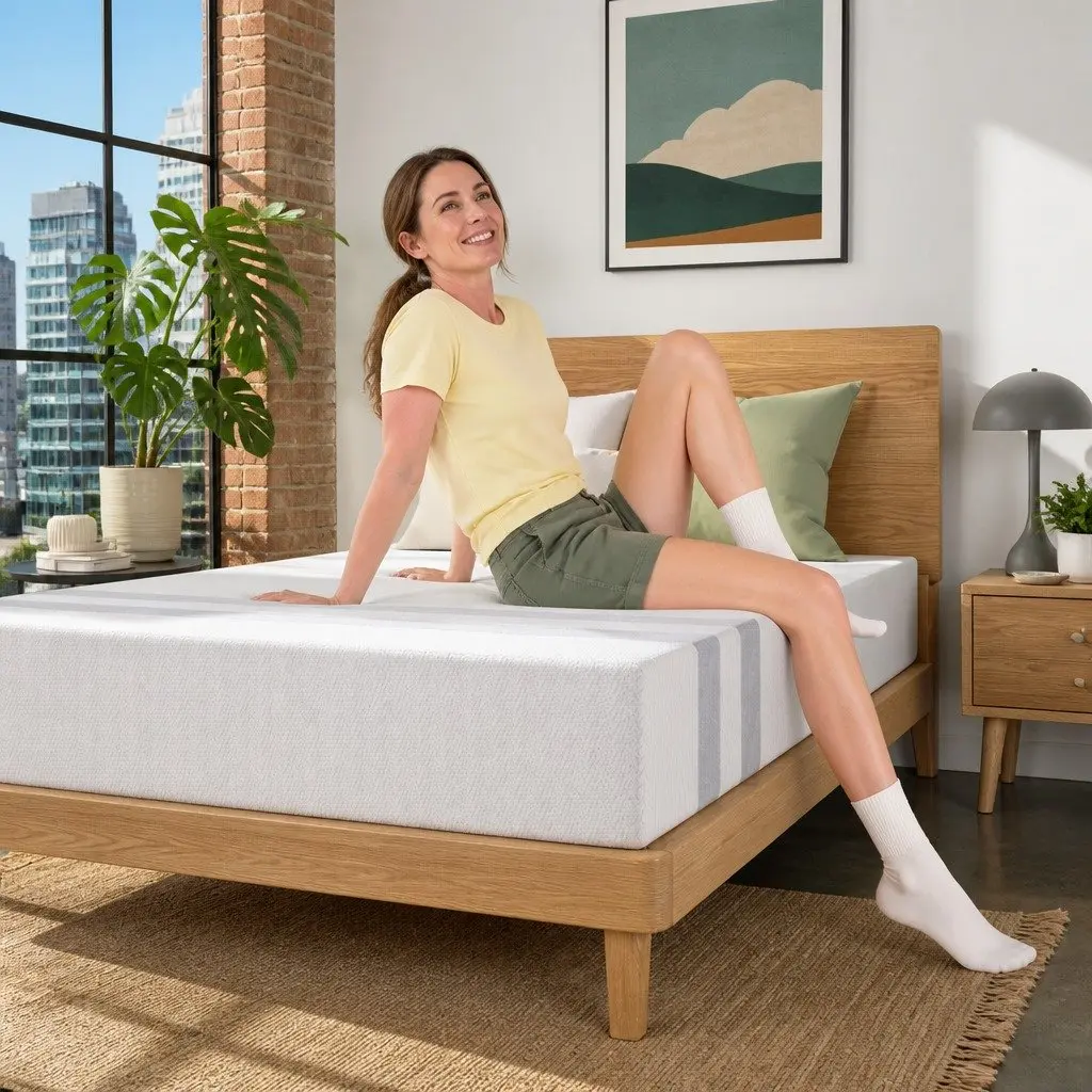Double Memory Foam Mattress 20cm Medium Soft Reversible White