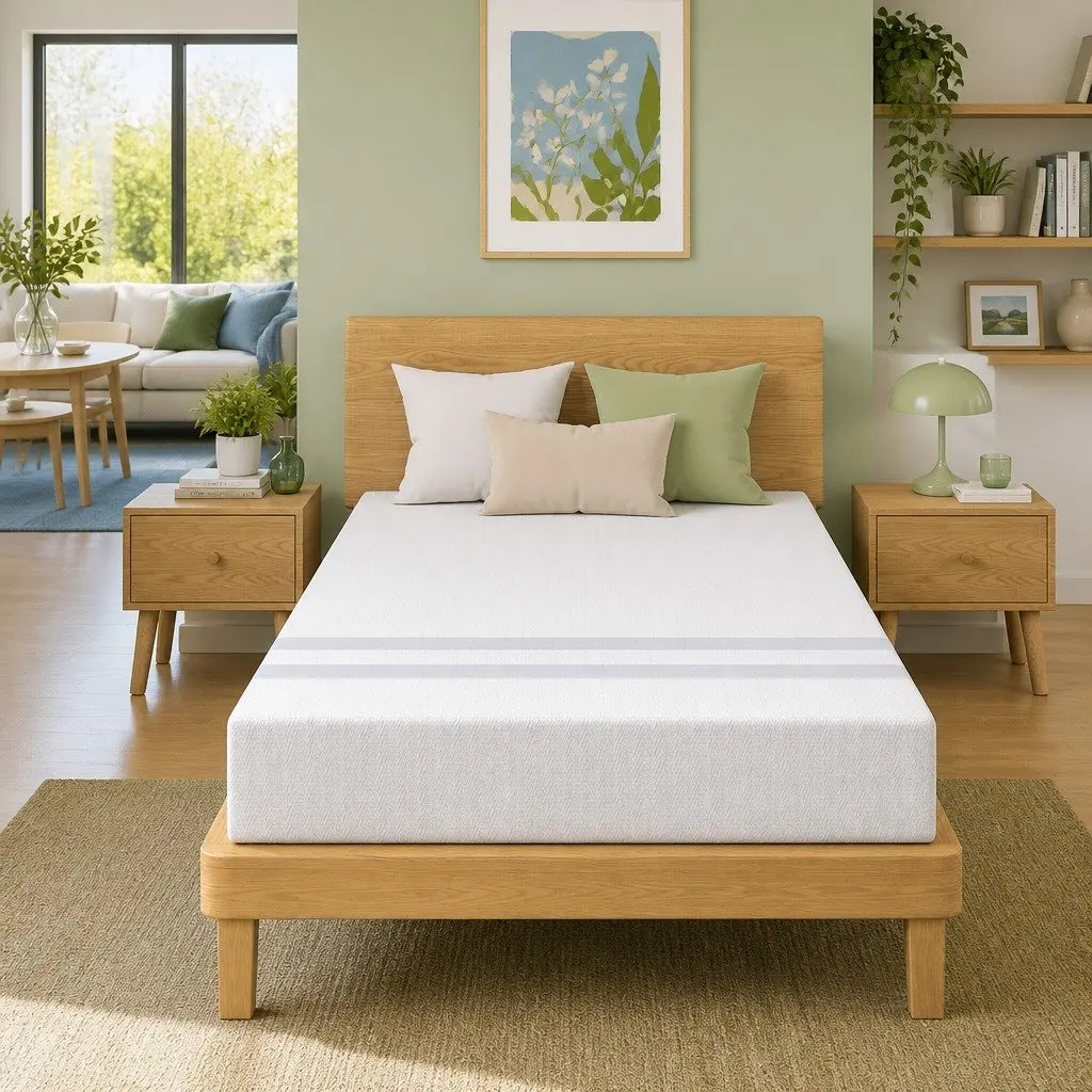 King Single Mattress Gel Memory Foam 20cm White Dual-Sided Medium Soft Firm